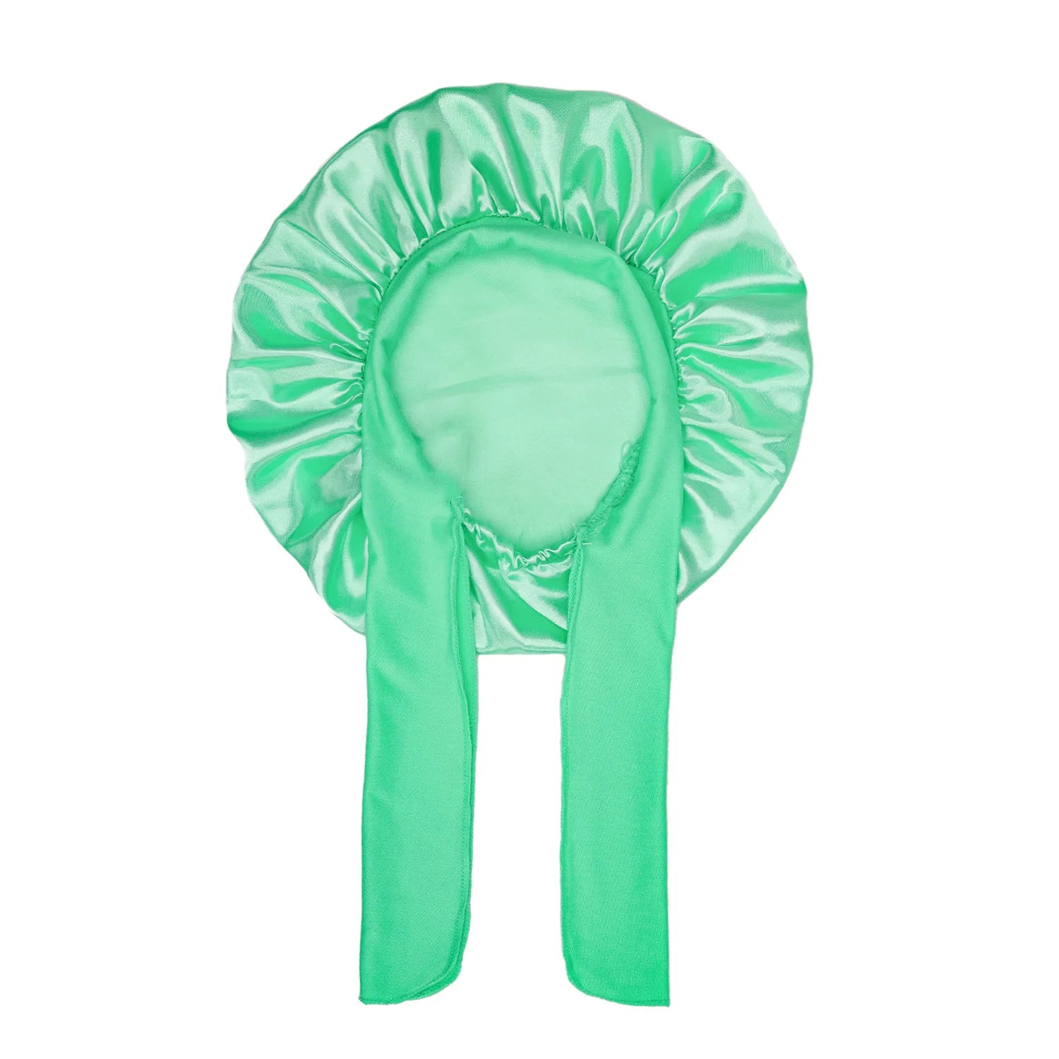 Kids Satin Bonnet Sleep Hat Wide Elastic Band Ribbon Sleeping Cap Boy Girls Flower Printed Silk Shower Cap